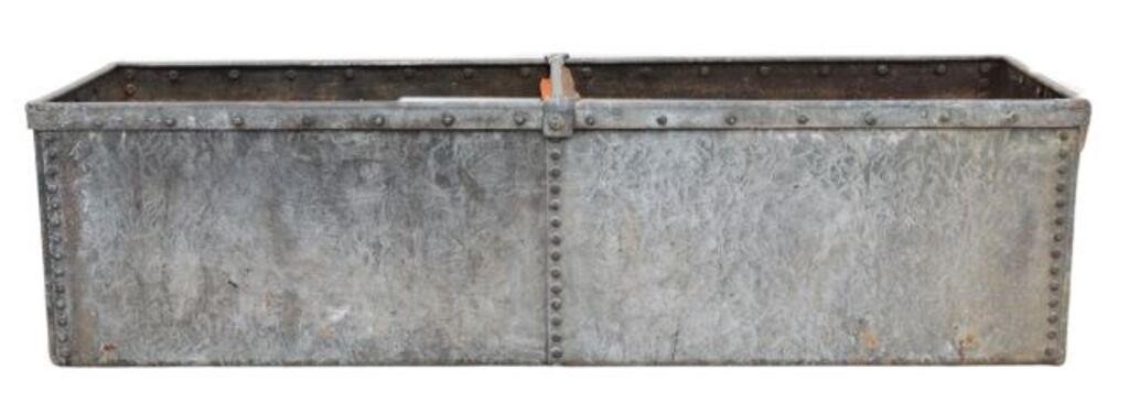 Appraisal: Large galvanized trough early th c rectangular shape trimmed with