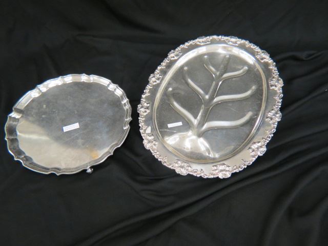 Appraisal: Silverplate Items footed salver and an oval tree-in-well platter