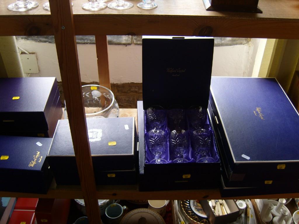 Appraisal: A collection of cased Watford crystal comprising champagne hocks stem