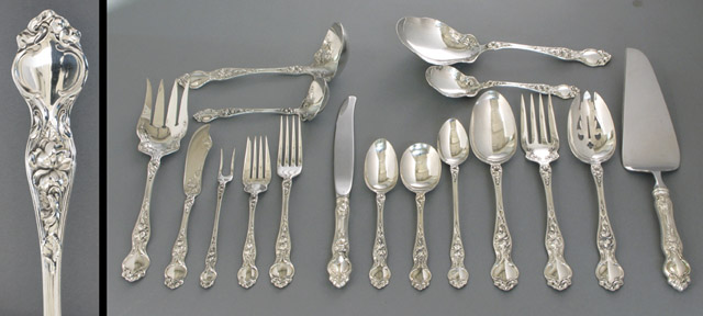 Appraisal: WALLACE STERLING FLATWARE SET STORAGE CASE pieces The flatware in