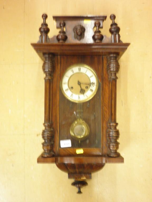 Appraisal: A late thC Vienna wall clock in a walnut case