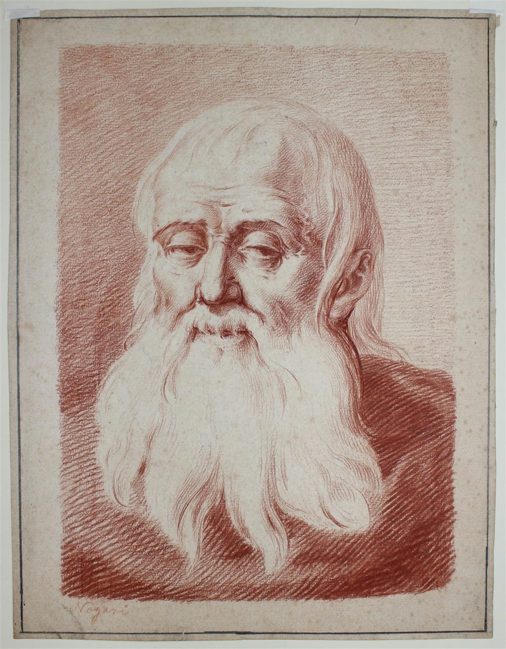 Appraisal: ITALIAN SCHOOL TH CENTURY PORTRAIT OF AN OLD MAN Sanguine