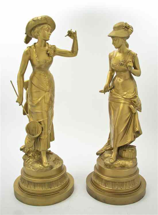 Appraisal: A Pair of Gilt Metal Figures each depicting a lady