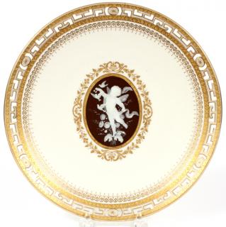 Appraisal: MINTONS PATE-SUR-PATE PORCELAIN CABINET PLATE BY LAWRENCE BIRKS C DIA