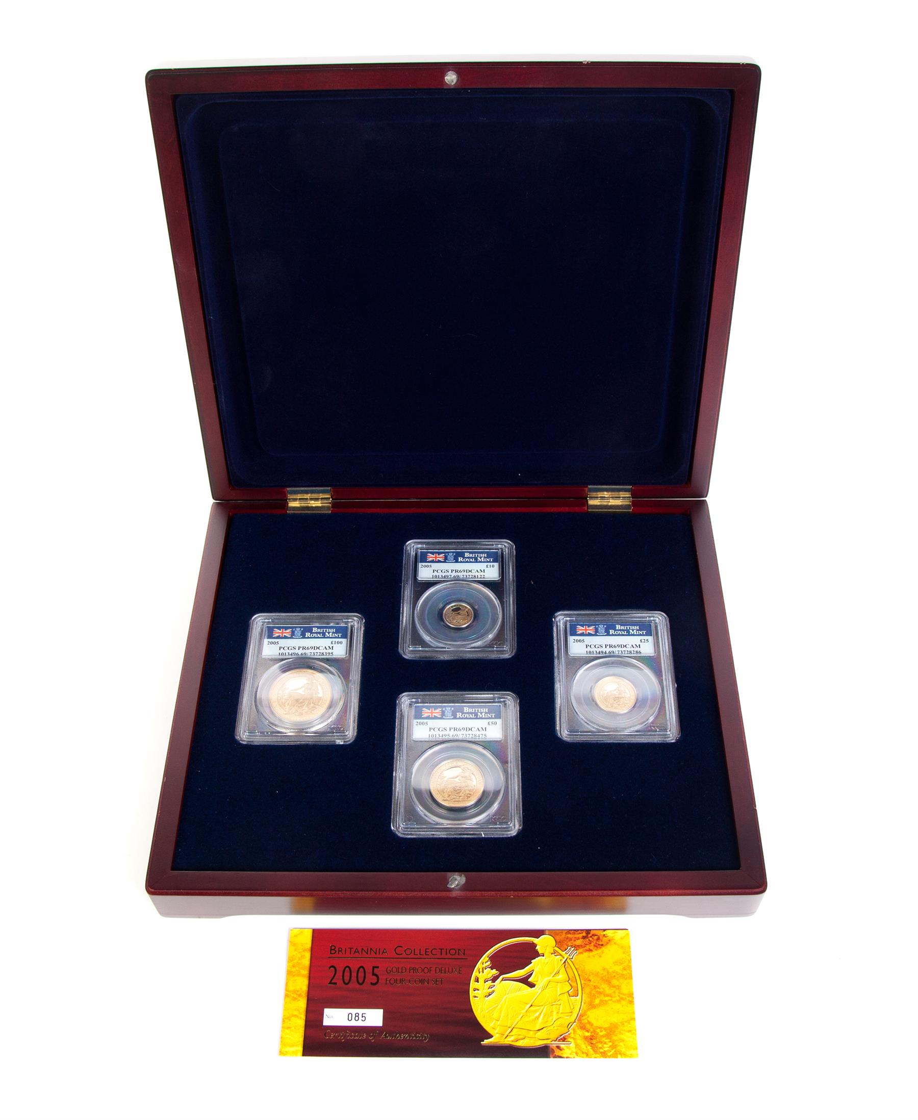 Appraisal: BRITTANIA COLLECTION GOLD PROOF DELUXE COIN SET and pound coins