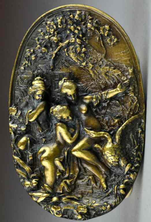 Appraisal: Art Nouveau Gilt Bronze Belt Buckle late thCFinely moulded to