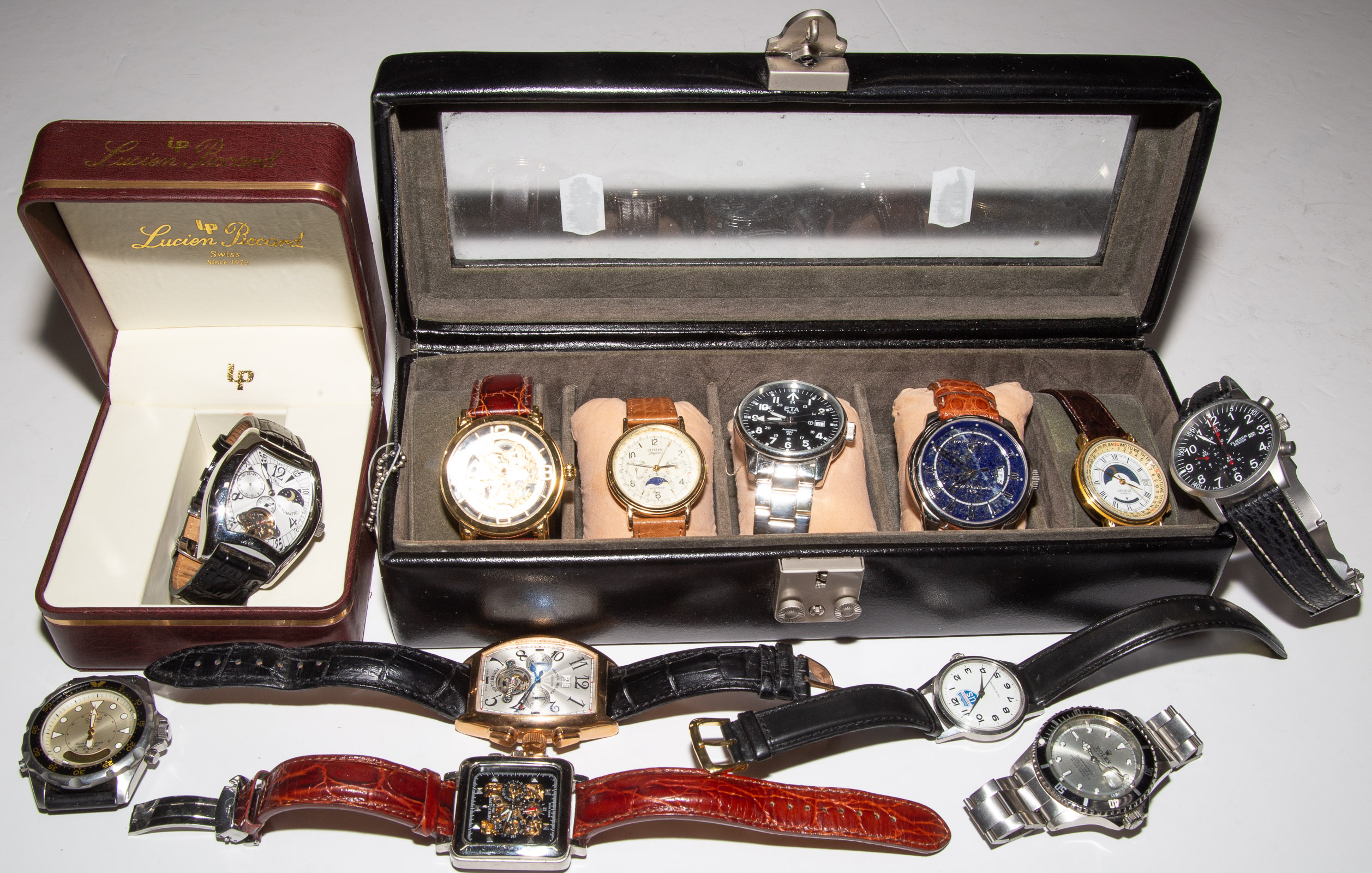 Appraisal: A COLLECTION OF WRIST WATCHES Including Citizen ETA Swiss Legend