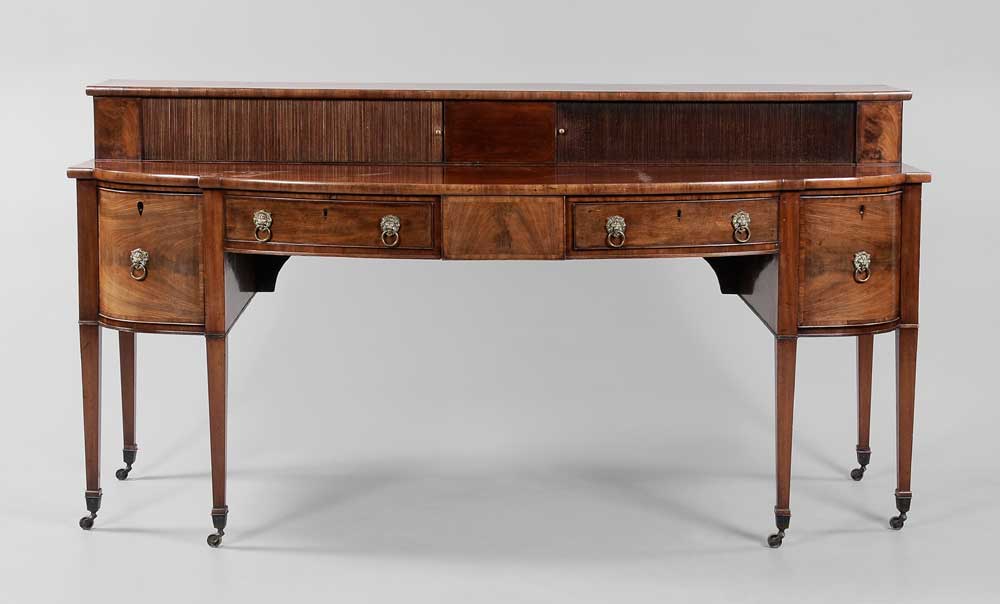 Appraisal: Fine Hepplewhite Mahogany Sideboard probably Scottish - two-tier top with