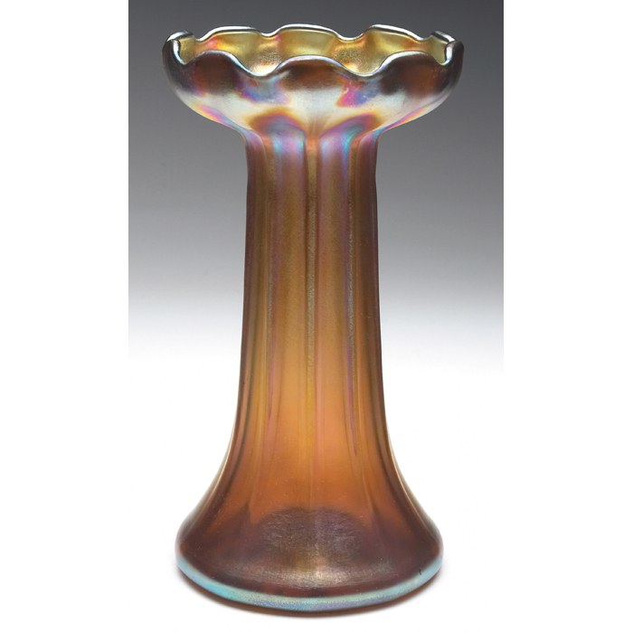 Appraisal: L C Tiffany vase unusual floriform in gold favrile glass