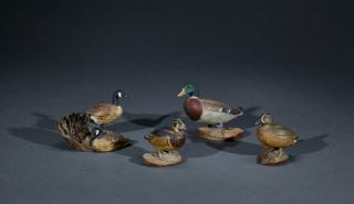 Appraisal: Four Miniature Waterfowl Carvings James J Ahearn Four Miniature Waterfowl