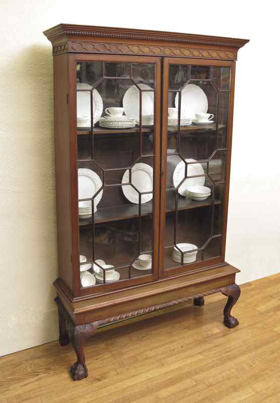 Appraisal: MAHOGANY CHIPPENDALE REVIVAL BOOKCASE ON STAND CA Epstein of London