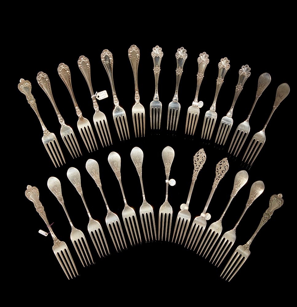 Appraisal: Assorted Sterling Silver Forks Twenty five assorted sterling silver forks