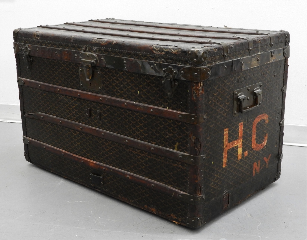 Appraisal: MALLES GOYARD FRENCH STEAMER TRUNK French Late th-Early th CenturyLarge