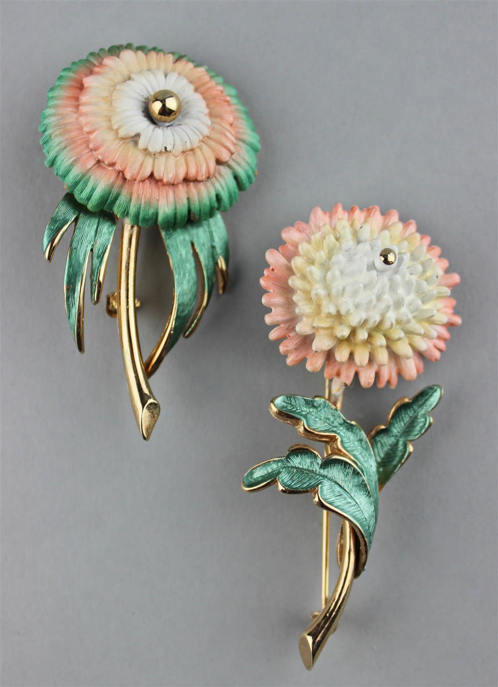 Appraisal: HOBE FLOWER OF THE MONTH PINS one signed in other