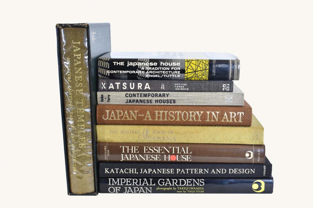 Appraisal: EIGHT BOOKS ON JAPANESE ARCHITECTURE DESIGNEight Books on Japanese Architecture