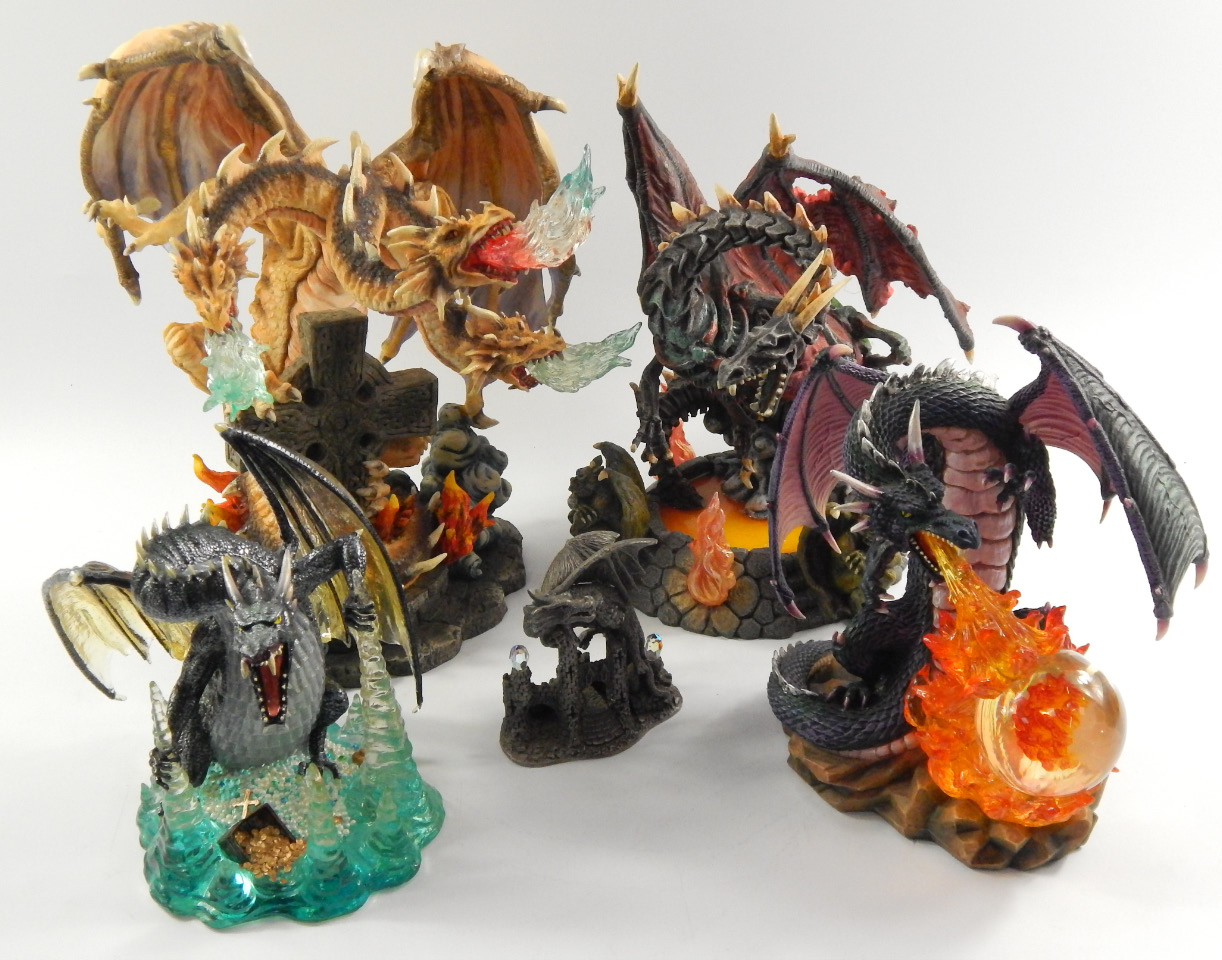 Appraisal: A group of Mystical Dragons sculptures including Avigadere and the