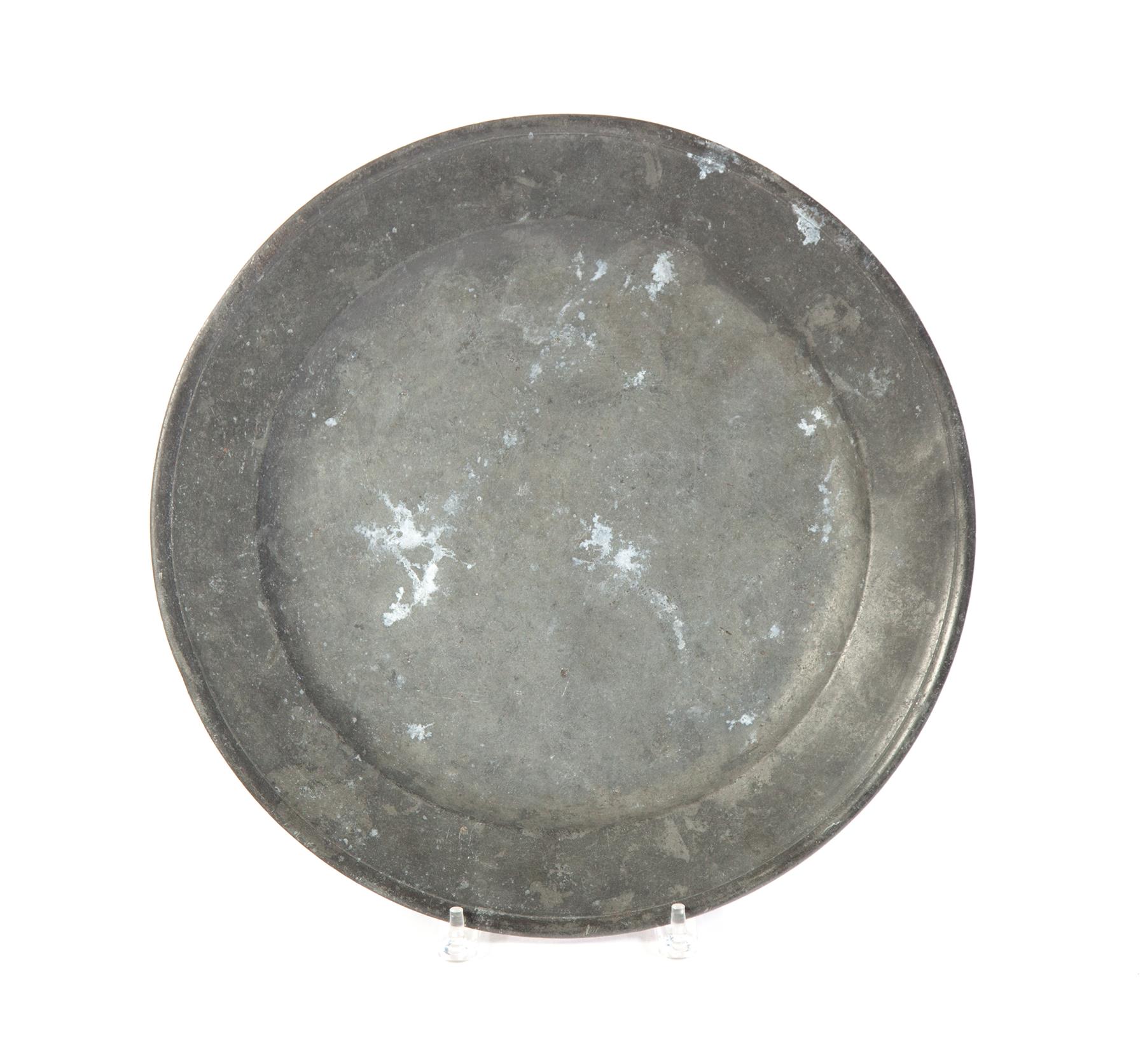 Appraisal: ENGLISH PEWTER CHARGER Late th century Touch marks for Townsend