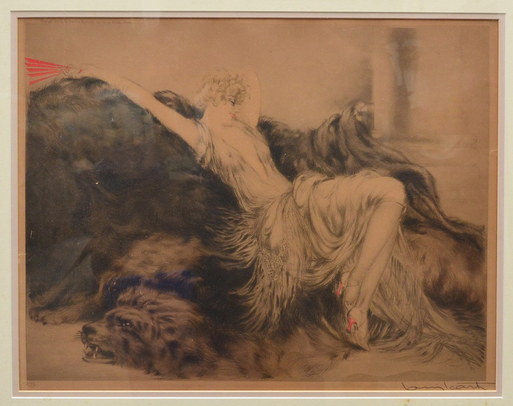 Appraisal: ICART Louis French - ''Laziness'' Etching sight size '' x