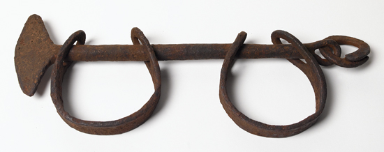 Appraisal: SLAVERY AND ABOLITION Pair of Middle Passage Slave Shackles Wrought-iron