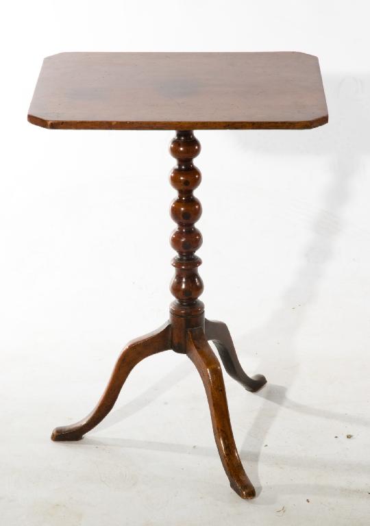 Appraisal: th CENTURY MAHOGANY TILT-TOP TRIPOD TABLE the rectangular top with