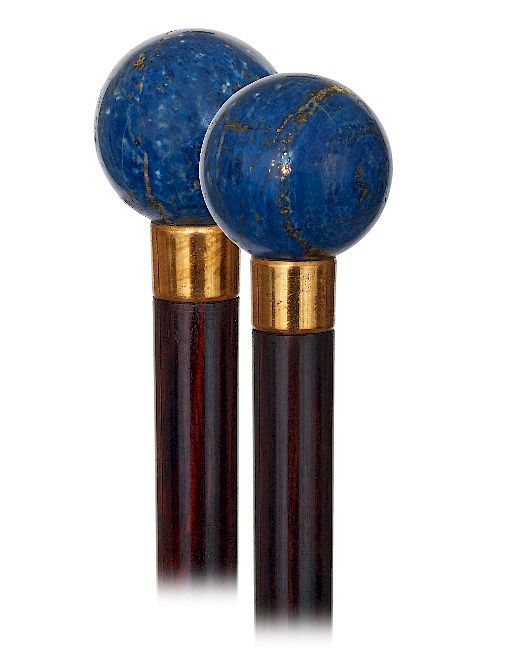 Appraisal: Lapis Lazuli Dress Cane -Ca -Plain Lapis Lazuli ball knob