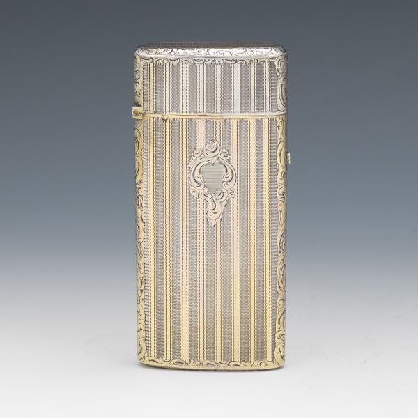 Appraisal: FRENCH SILVER ETUI CASE - x - x Sterling silver