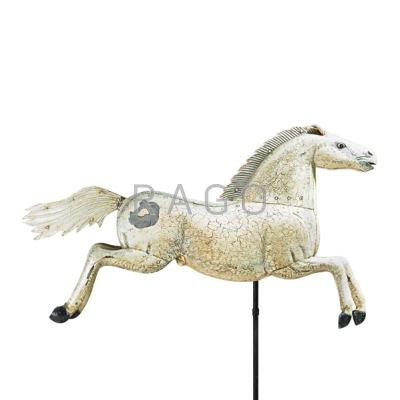 Appraisal: FOLK ART GALLOPING HORSE WEATHERVANE Sheet metal with crackled paint