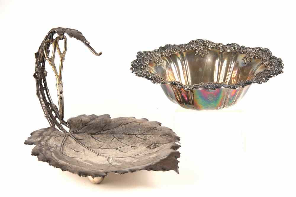 Appraisal: PCS STERLING SILVER - Including Grape Leaf Form Footed Tray