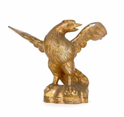 Appraisal: Carved and gilded eagle mid th c h w