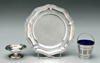 Appraisal: Three pieces silver Russian master salt fine marks for Moscow