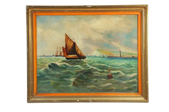 Appraisal: MARINE SCENE AMERICAN SCHOOL EARLY TH CENTURY Oil on canvas