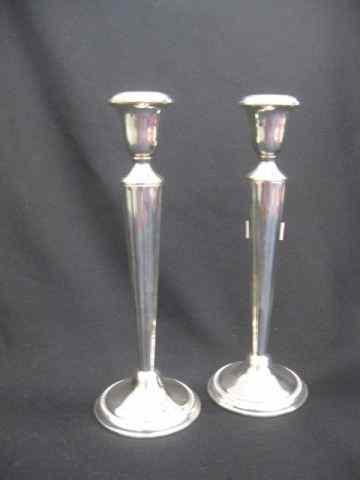 Appraisal: Pair of Sterling Silver Candlesticks Empire '' excellent