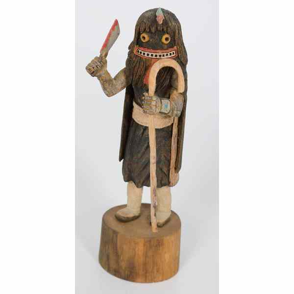 Appraisal: Hopi Katsina Soyoko Ogre Woman carved of wood by Nah-neh-see-yho