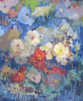 Appraisal: Leonard Richmond RBA RI ROI PS - Floral Group signed