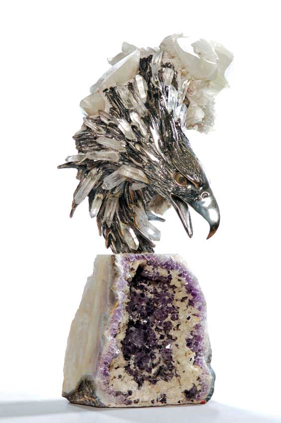 Appraisal: IMPORTANT BRAOJOS SCULPTURE Important Silver mineral and stone limited edition