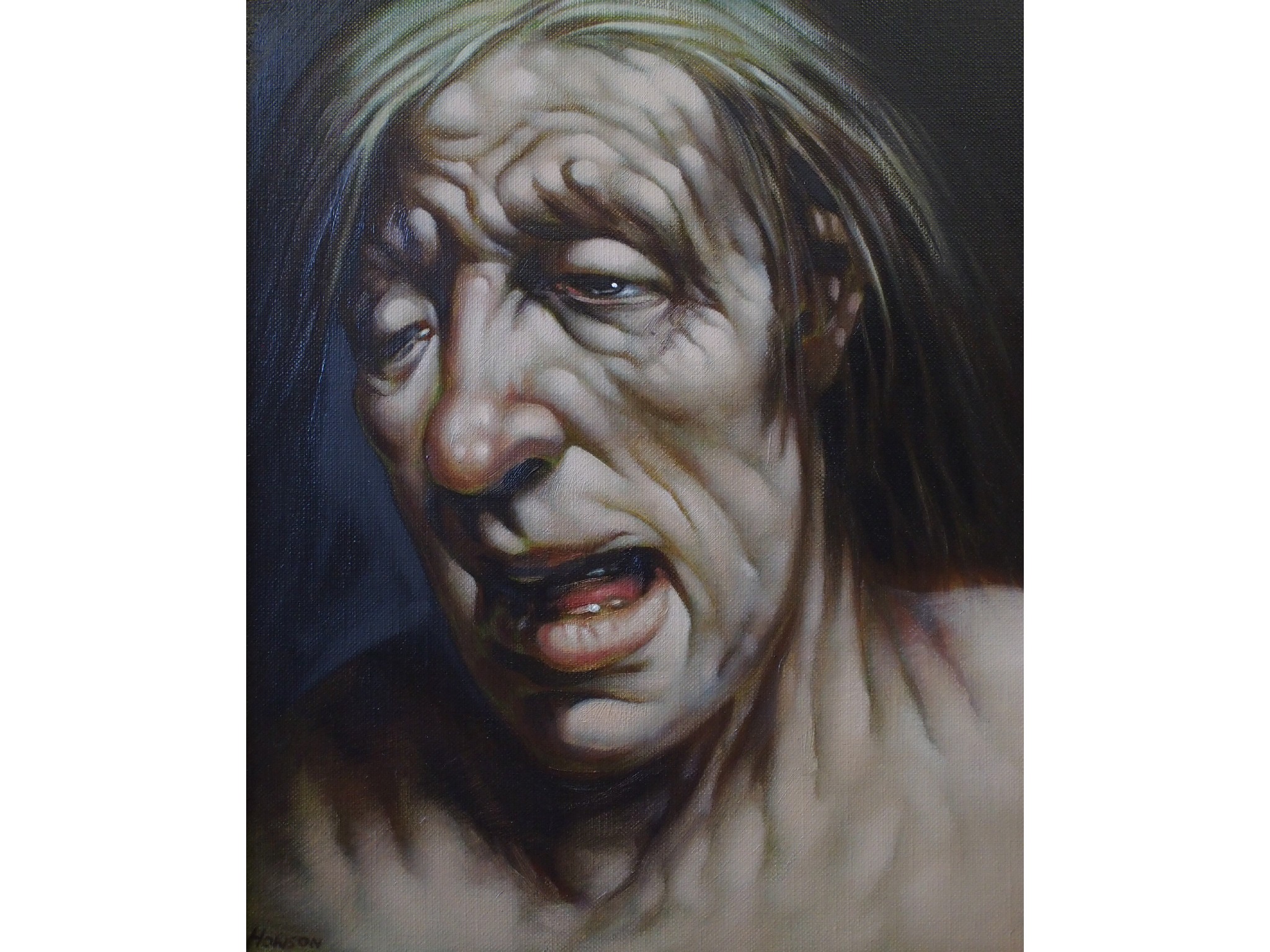 Appraisal: PETER HOWSON OBE Scottish b LOST SOULOil on canvas signed