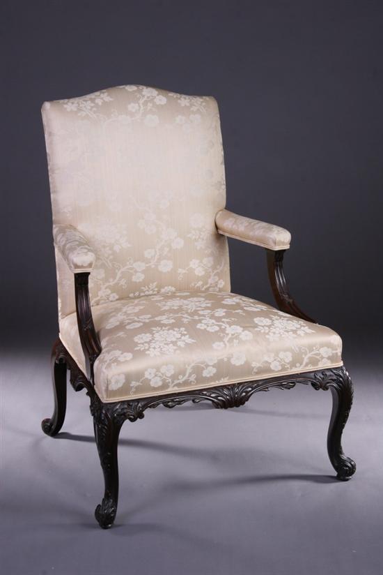 Appraisal: ENGLISH GEORGE II-STYLE OPEN ARMCHAIR Late th early th century