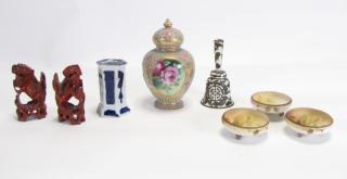 Appraisal: Description Group of Oriental Decorative Accessories eight total including pair