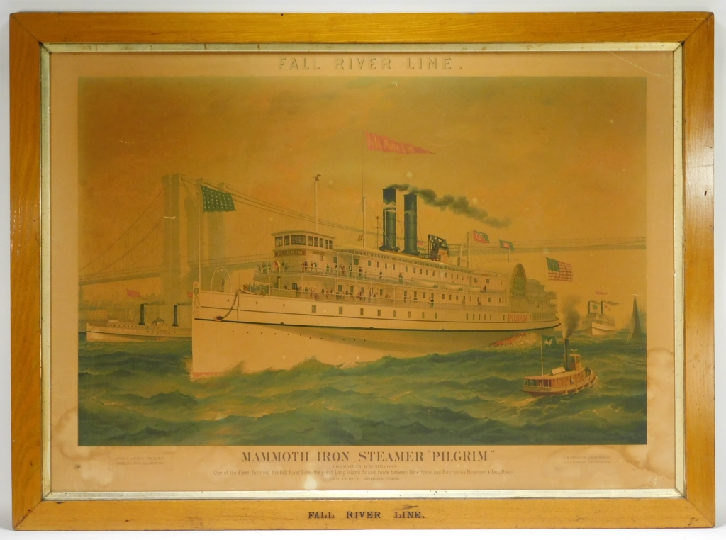 Appraisal: FALL RIVER LINE MAMMOTH STEAMER LITHOGRAPH New York th CenturyOriginal