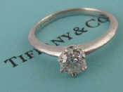 Appraisal: A platinum diamond solitaire ring by Tiffany Co In original