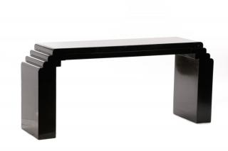 Appraisal: Karl Springer Style Black Lacquered Console Table Style of Karl