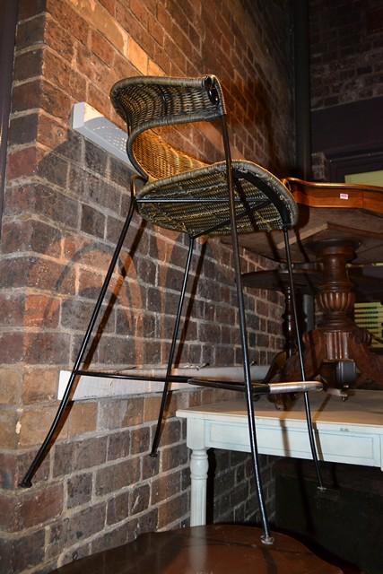 Appraisal: A PAIR OF OUTDOOR BAR STOOLS AND OUTDOOR STOOL IN