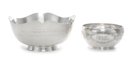 Appraisal: Sale Lot Two American Silver Bowls the first circular with