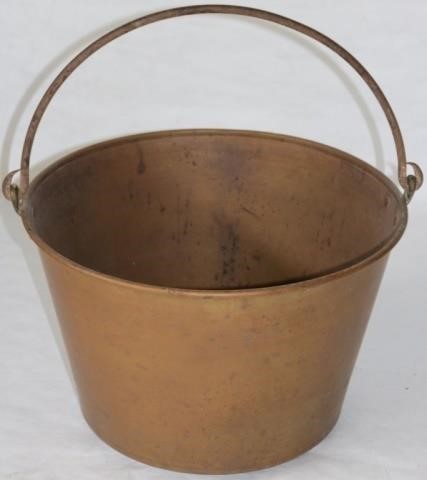 Appraisal: TH C CONN BRASS BUCKET WITH IRON SWING HANDLE STAMPED