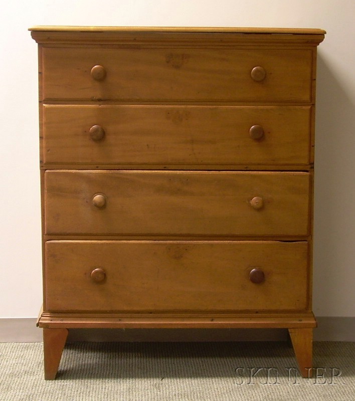 Appraisal: Sycamore Blanket Chest over Two Long Drawers wd in