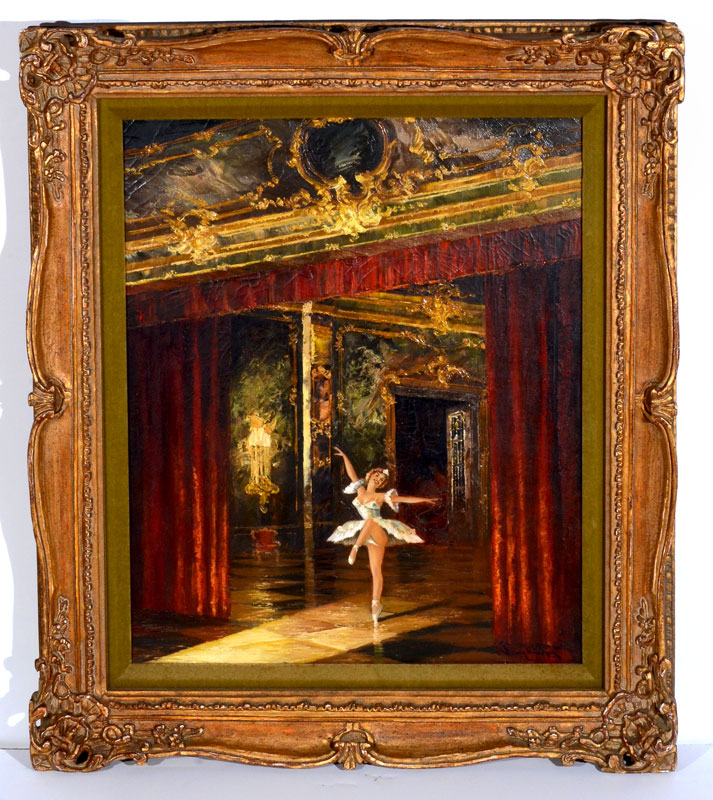 Appraisal: BALLERINA PAINTING SIGNED HEMA Oil Canvas '' x signed lower