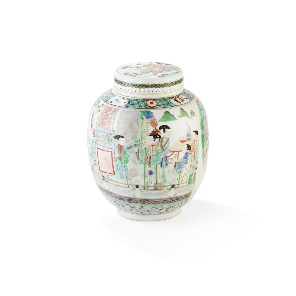 Appraisal: WUCAI 'ROMANCE OF THE WESTERN CHAMBER' LIDDED GINGER JAR QING