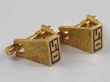 Appraisal: A pair of ct gold cufflinks by Kutchinsky London with