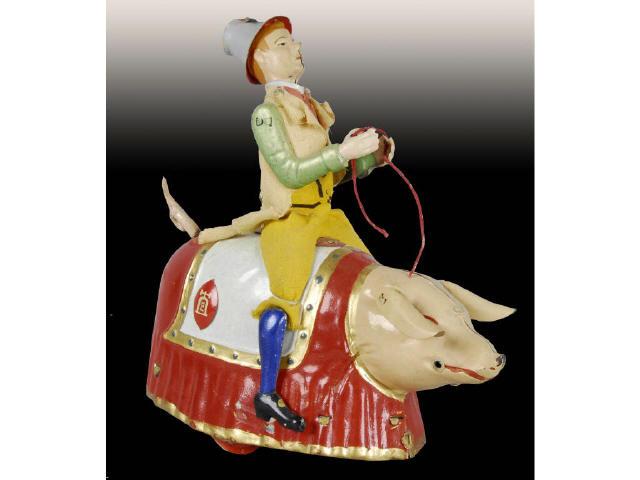 Appraisal: German Tin Wind-Up Lehmann Paddy the Pig Toy Description Works