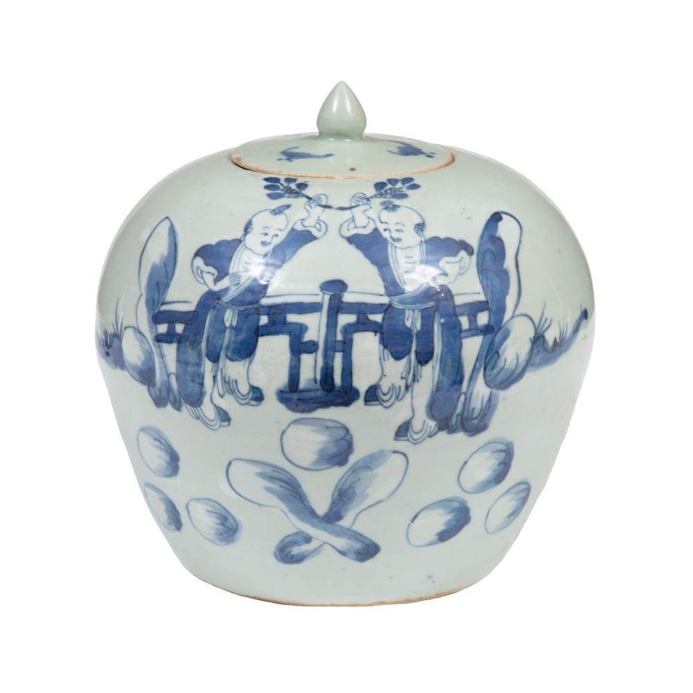 Appraisal: CHINESE BLUE WHITE CELADON PORCELAIN JARChinese Blue White and Celadon